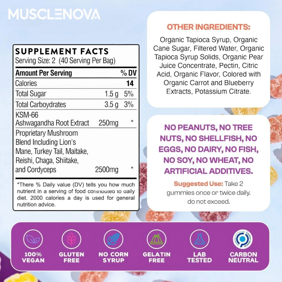 Muscle Nova™ Super Mushroom Blend Gummies